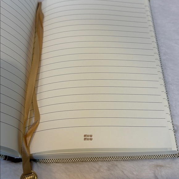 Miu Miu Cream and Brown Hardcover Notebook - Picture 3 of 4